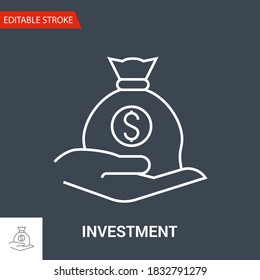 Icono de inversión. Ilustración de vectores de línea delgada - Ajustar el peso del trazo - Expandir a cualquier tamaño - Color de cambio sencillo - Accionamiento editable