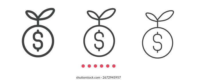 Icono de inversión. Vector de icono de línea delgada.