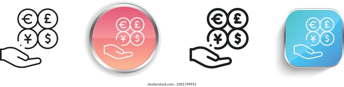 investment icon. Thin Linear, Regular and Button Style Design Isolated On White Background