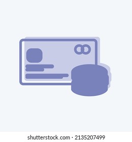 Investment Icon in trendy two tone style isolated on soft blue background