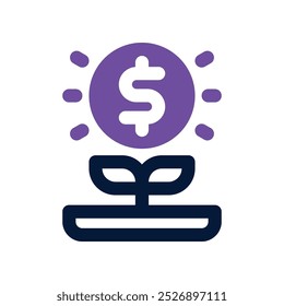 investment icon. vector dual tone icon for your website, mobile, presentation, and logo design.