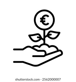 Investment icon vector illustration. Euro currency