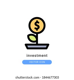 investment icon vector illustration. investment icon lineal color design.