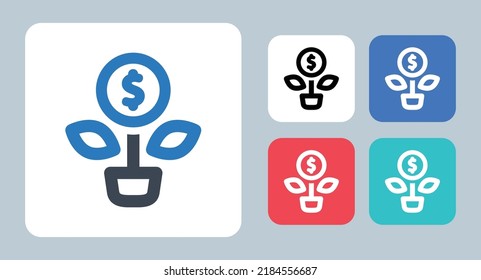 Investment icon - vector illustration . Startup, Business, Finance, Growing, Growth, Investment, Money, Project, line, outline, flat, icons .