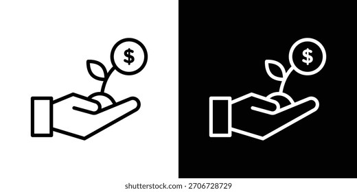 Icono de inversión. Icono lineal de Vector aislado en blanco y negro