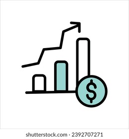 Icono de inversión con vector de fondo blanco