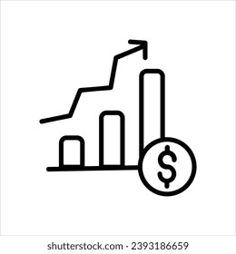 Investitionssymbol mit weißem Hintergrund, Vektorgrafik