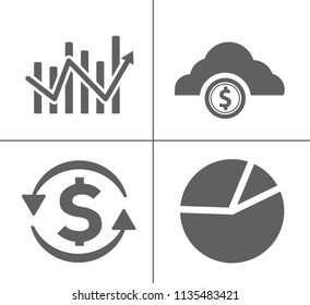 investment icons, business management icons, finance and strategy icons. money banking sign and symbols