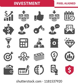 Investment Icons. Professional, pixel perfect icons, EPS 10 format.