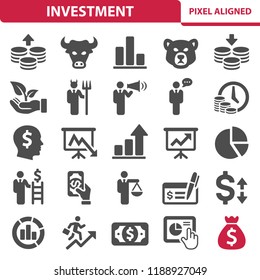 Investment Icons. Professional, pixel perfect icons, EPS 10 format.