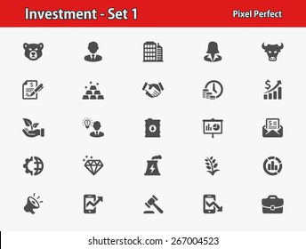 Investment Icons. Professional, pixel perfect icons optimized for both large and small resolutions. EPS 8 format.