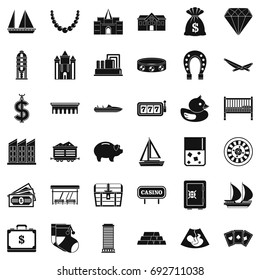 Investment icons set. Simple style of 36 investment vector icons for web isolated on white background