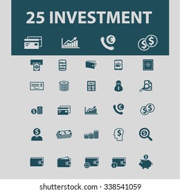 investment  icons, signs vector concept set for infographics, mobile, website, application
