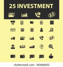 investment  icons, signs vector concept set for infographics, mobile, website, application
