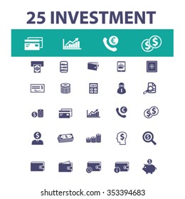 investment  icons, signs vector concept set for infographics, mobile, website, application
