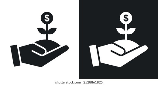 Iconos de inversión. Vector de estilo sólido