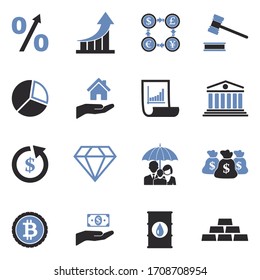 Investment Icons. Two Tone Flat Design. Vector Illustration.