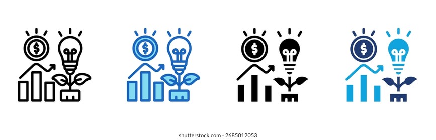 Investment Idea icon Multi Style Vector Illustration