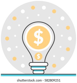 Investment Idea - Infographic Icon Elements from Financial Management Set. Flat Thin Line Icon Pictogram for Website and Mobile Application Graphics.