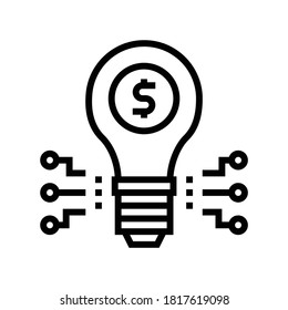 investment idea line icon vector. investment idea sign. isolated contour symbol black illustration