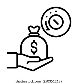 Investitionszündungs-Symbol, Linien, Vektorgrafik