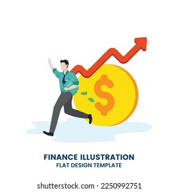 Investment illustration set. People characters investing money in self development, knowledge and education.