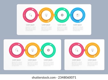 Investment infographic chart design template set. Editable infochart with icons. Instructional graphics with options, steps sequence. Visual data presentation. Arial, Merriweather Sans fonts used