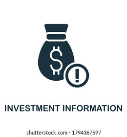 Symbol Anlageinformationen Einfaches Element aus der Anlagesammlung. Symbol für kreative Anlageinformationen für Webdesign, Vorlagen, Infografiken und mehr