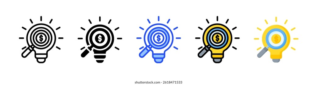 Investment Insight Icon Collection With Multiple Styles