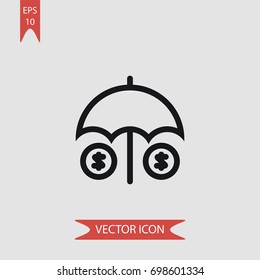 Investment insurance vector icon, illustration symbol