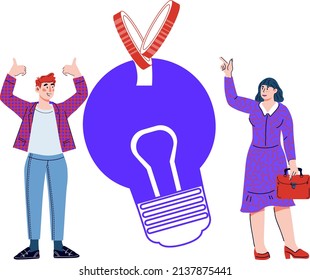 Investment into idea, ideas for business start up concept. Entrepreneurship and startup launch, business venture, flat vector illustration isolated on white background.