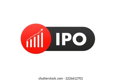 Investment in IPO world economy, trade in IPO market button in stylish design. Vector illustration