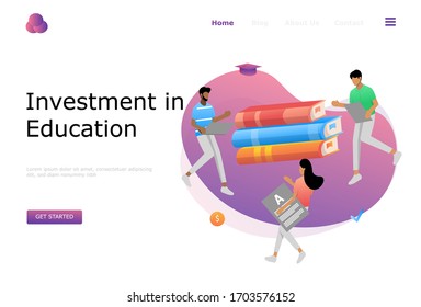 Investment in Knowledge Vector Illustration Concept, Suitable for web landing page, ui, mobile app, editorial design, flyer, banner, and other related occasion
