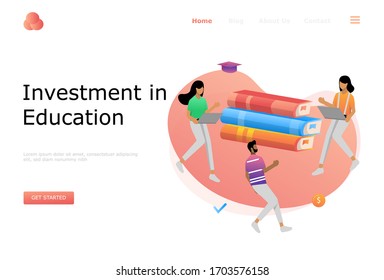 Investment in Knowledge Vector Illustration Concept, Suitable for web landing page, ui, mobile app, editorial design, flyer, banner, and other related occasion