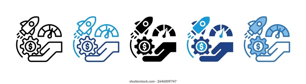 Elemento de icono de lanzamiento de inversión para diseño
