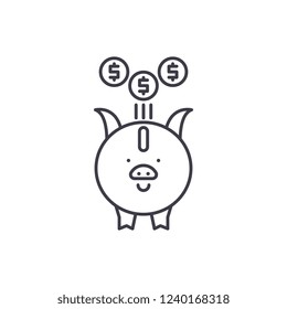 Investment line icon concept. Investment vector linear illustration, symbol, sign