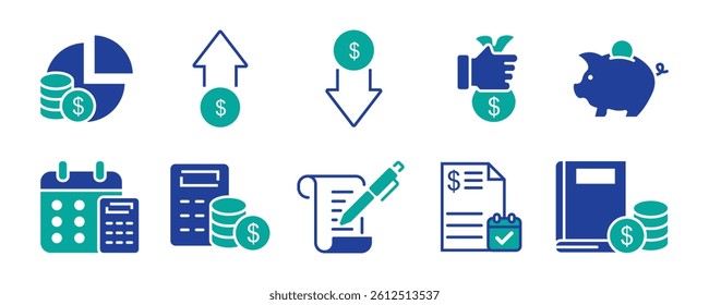 Investment line icons, such as economy, financial growth, profit and more. Vector illustration.