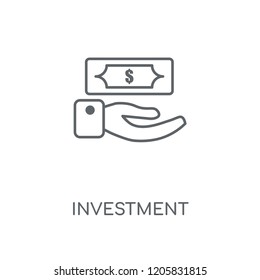 Investment linear icon. Investment concept stroke symbol design. Thin graphic elements vector illustration, outline pattern on a white background, eps 10.