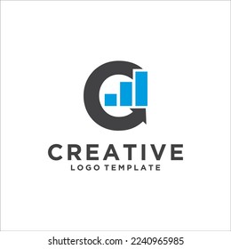 Investment logo with capital letter C, finance logo, financial investment logo, business logo