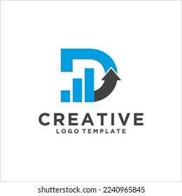 Investment logo with capital letter D, finance logo, financial investment logo, business logo