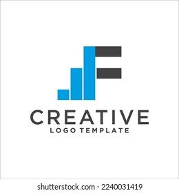 Investment logo with capital letter F, finance logo, financial investment logo, business logo