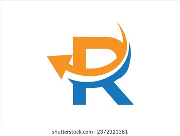Investment logo with capital letter R, finance logo, financial investment logo, business logo
