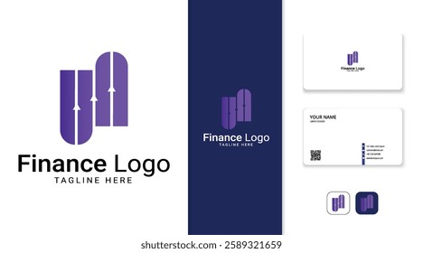 Investment logo finance logo, financial investment logo, business logo With letter H including business card
