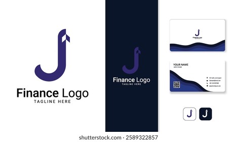 Investment logo finance logo, financial investment logo, business logo With letter J including business card