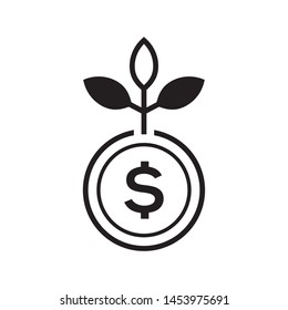 Investment logo template vector money grow icon design