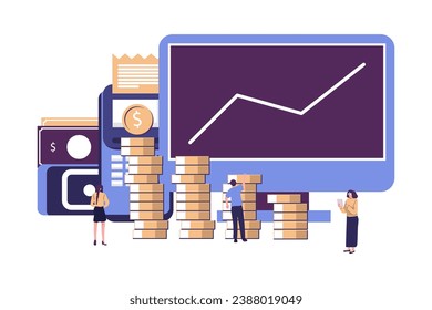 investment management, profit strategic flat style illustration vector design