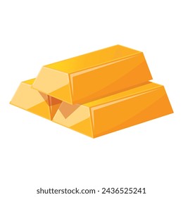 Investment market icon cartoon vector. Coin brick stack. Treasure golden