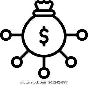 Investment Model Icon Outline Vector Illustration