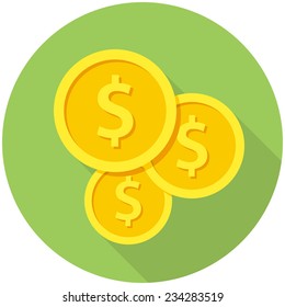 Investment, modern flat icon with long shadow