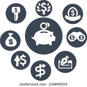 Investment and Money Icons vector design